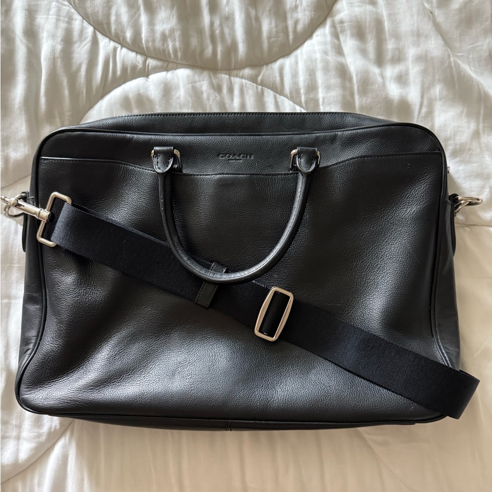 Coach Black Leather Briefcase for Men